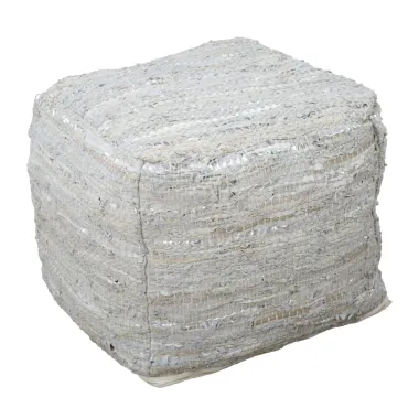 PUFF DELHI KWADRATOWY 50X50X40 cm (90% SKÓRA / 10% BAWEŁNA)
